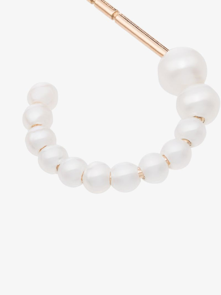 14k Rose Gold Peggy Pearl Hoop Earring