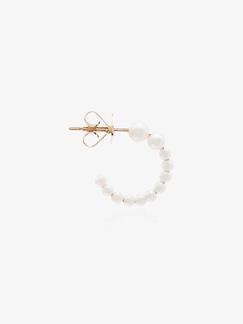 14k Rose Gold Peggy Pearl Hoop Earring
