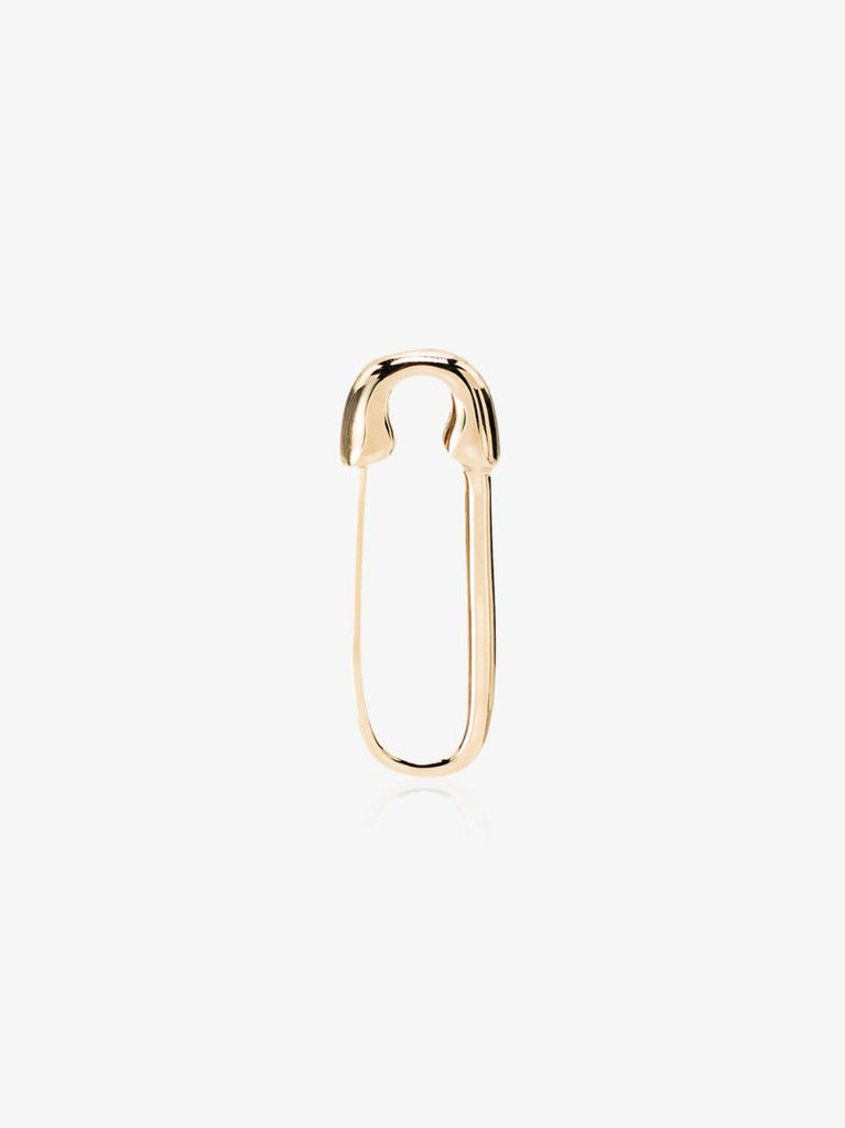 18k Yellow Gold Safety Pin Earring