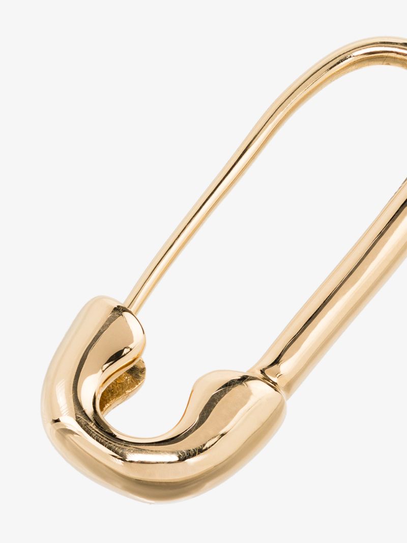 18k Yellow Gold Safety Pin Earring