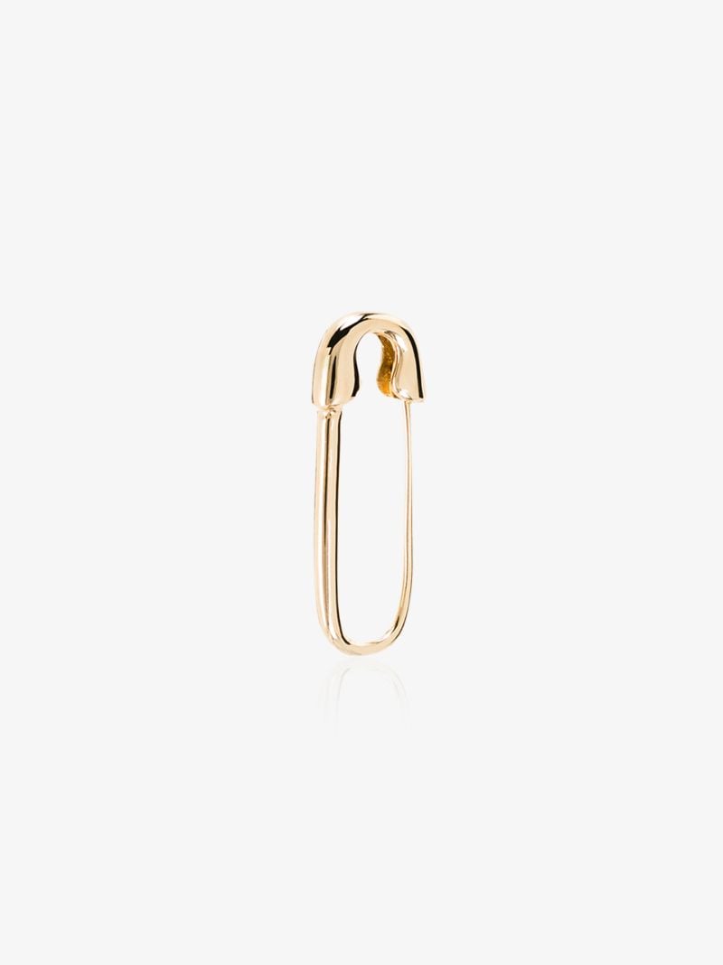 18k Yellow Gold Safety Pin Earring