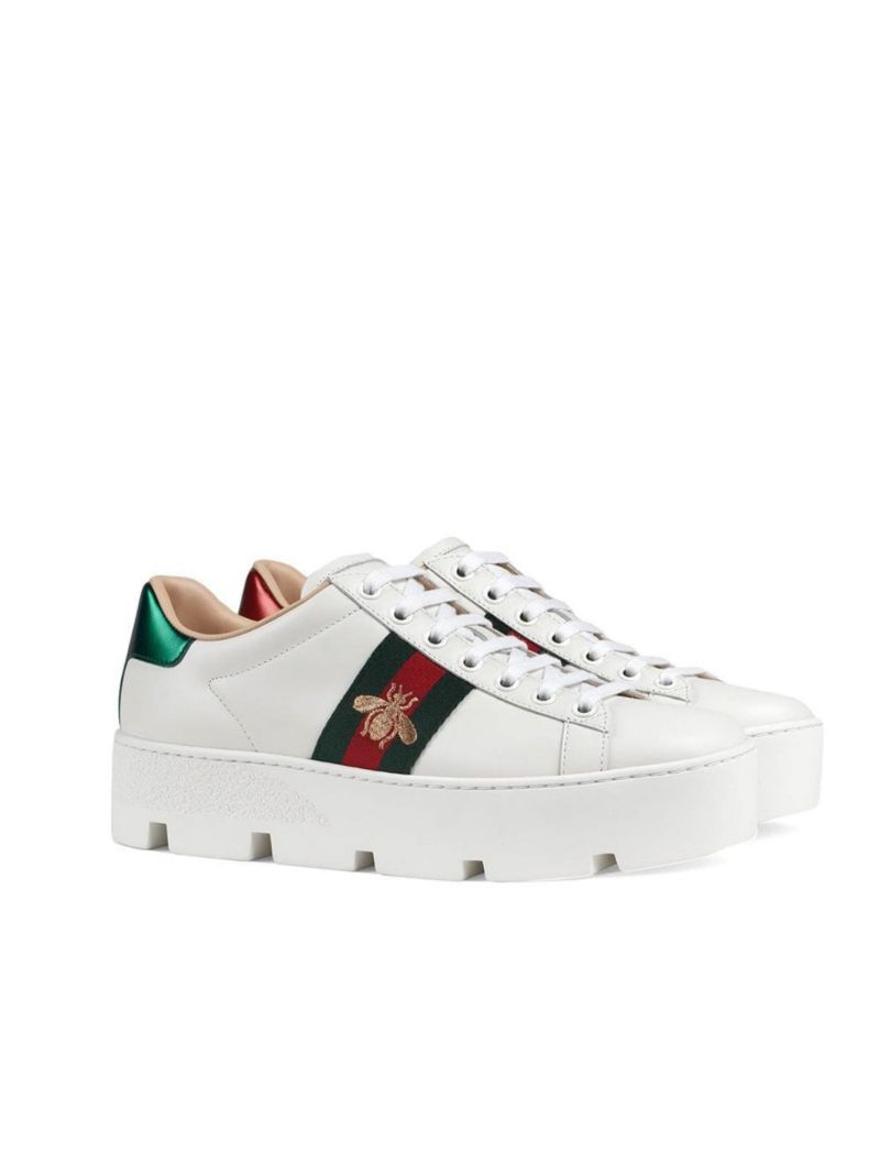 White Ace 50 Platform Leather Sneakers