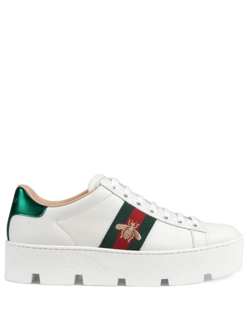 White Ace 50 Platform Leather Sneakers