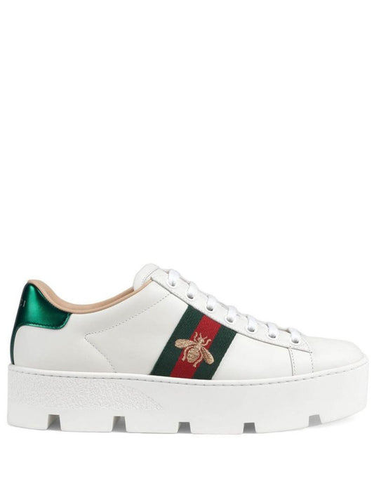 White Ace 50 Platform Leather Sneakers