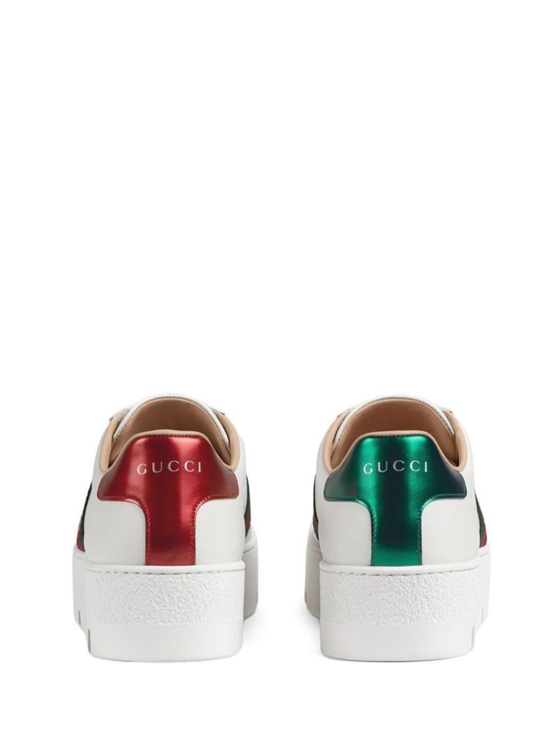 White Ace 50 Platform Leather Sneakers