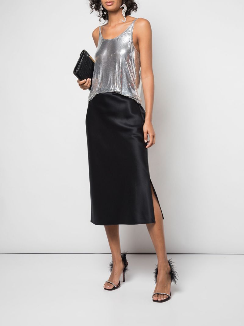 Silver-tone Mesh Tank Top
