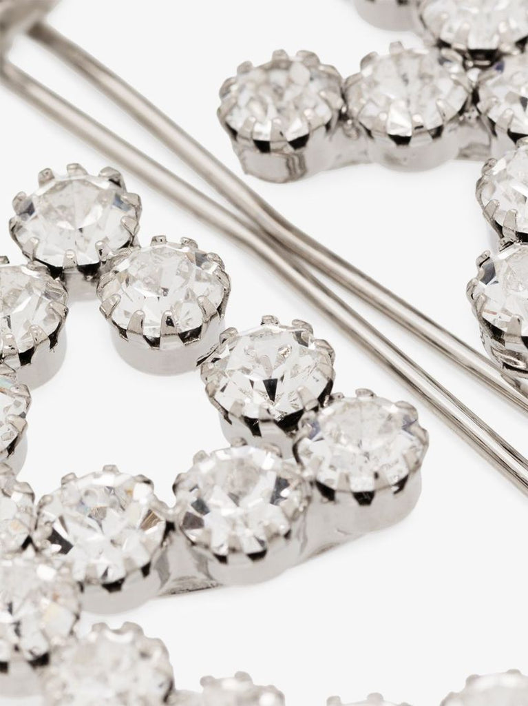 Silver Tone Gg Crystal Hair Clip