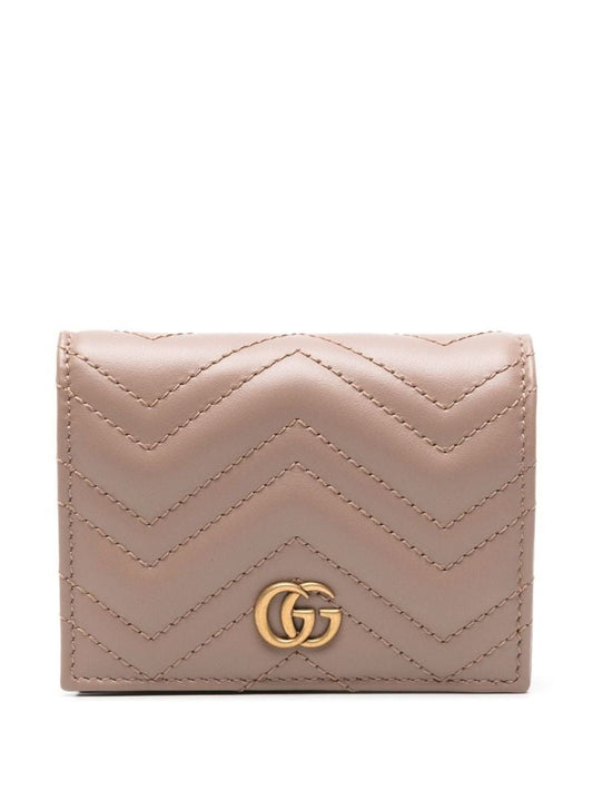 Neutral Gg Marmont Leather Wallet