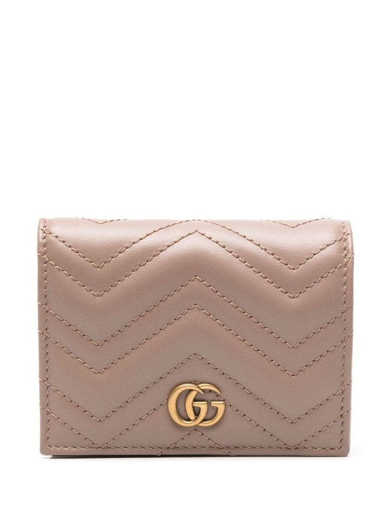 Neutral Gg Marmont Leather Wallet