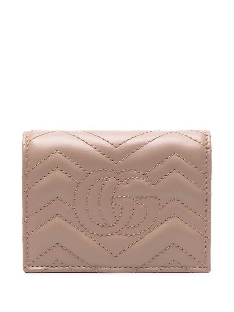 Neutral Gg Marmont Leather Wallet