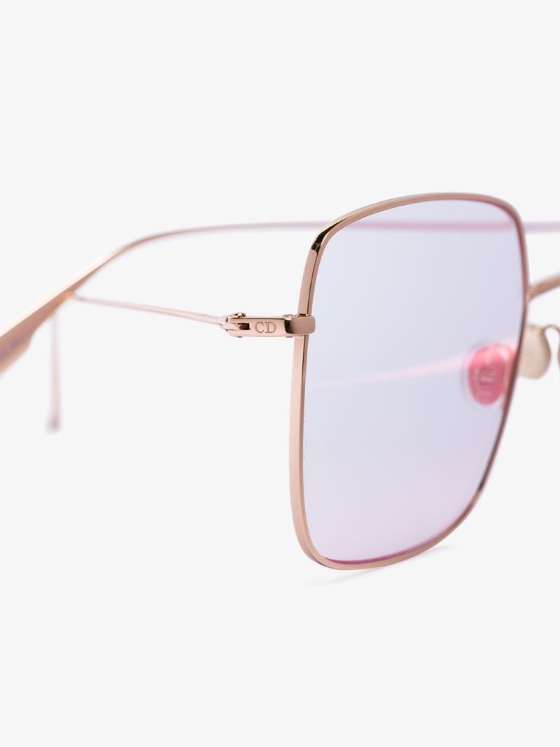 Gold Tone Diorstellaire1 Square Sunglasses