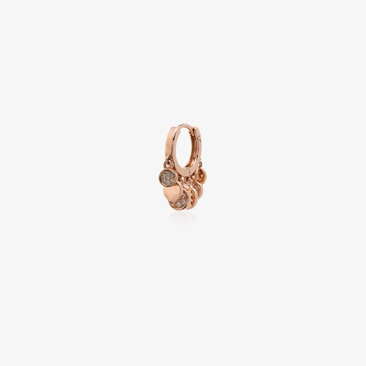 14k Rose Gold Disco Charm Hoop Earring