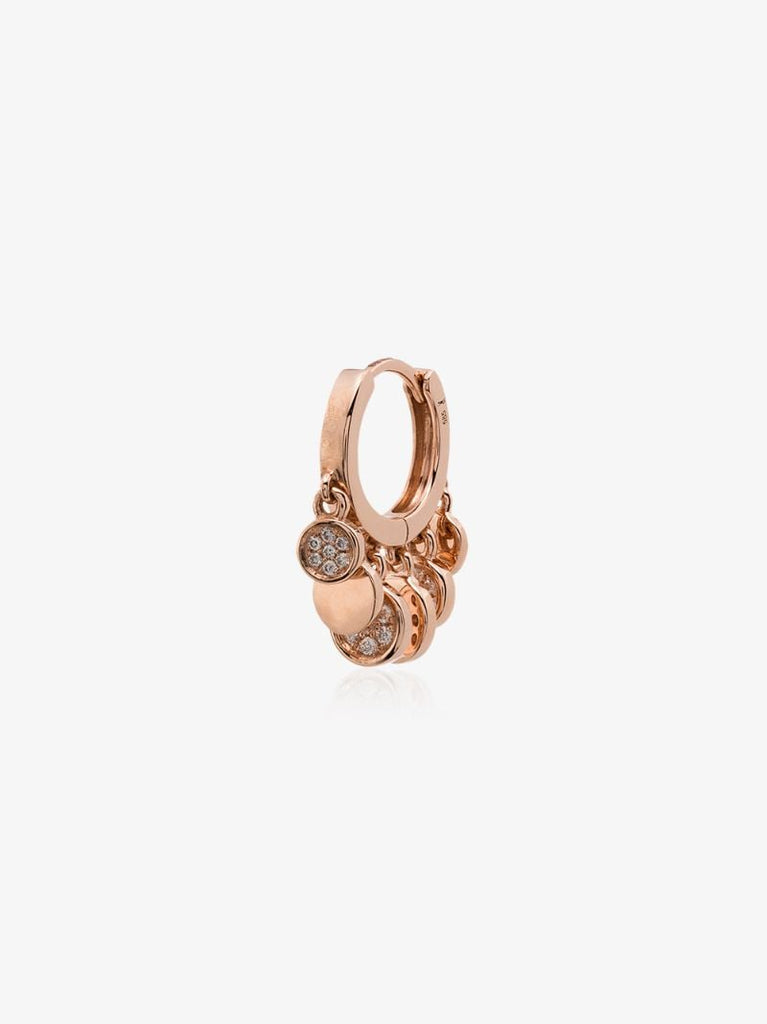 14k Rose Gold Disco Charm Hoop Earring
