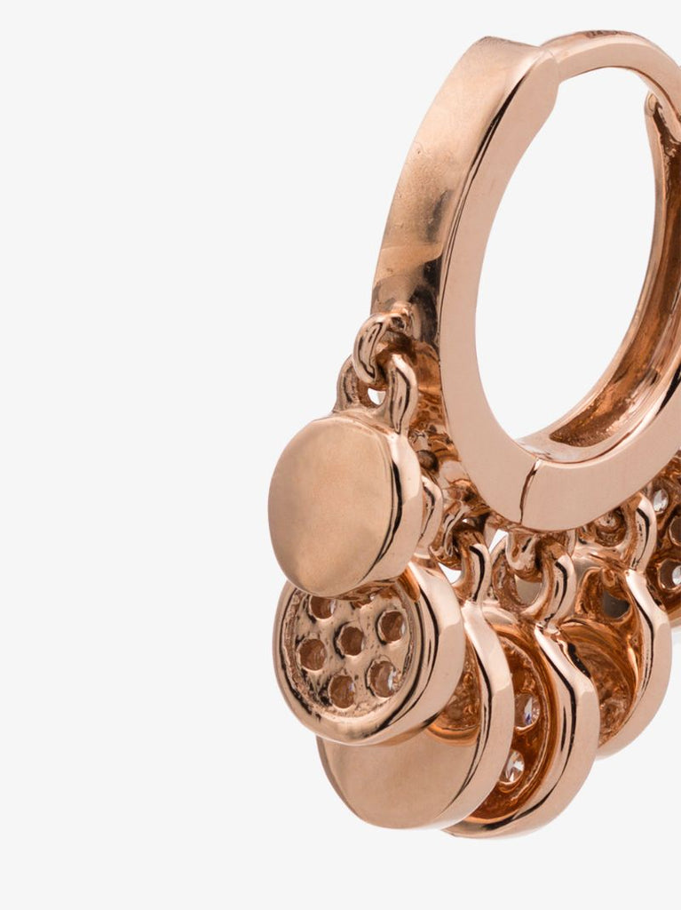14k Rose Gold Disco Charm Hoop Earring