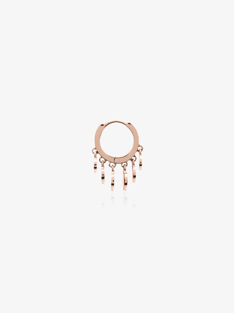 14k Rose Gold Disco Charm Hoop Earring