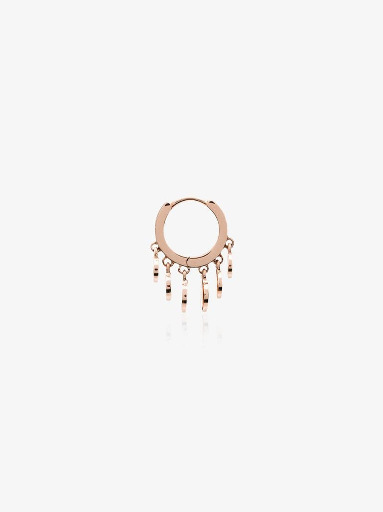 14k Rose Gold Disco Charm Hoop Earring