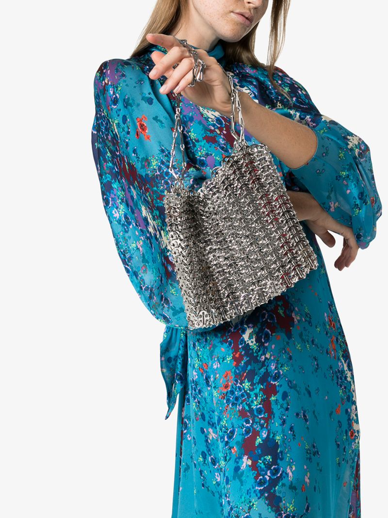 Silver Tone Iconic 1969 Chain Shoulder Bag
