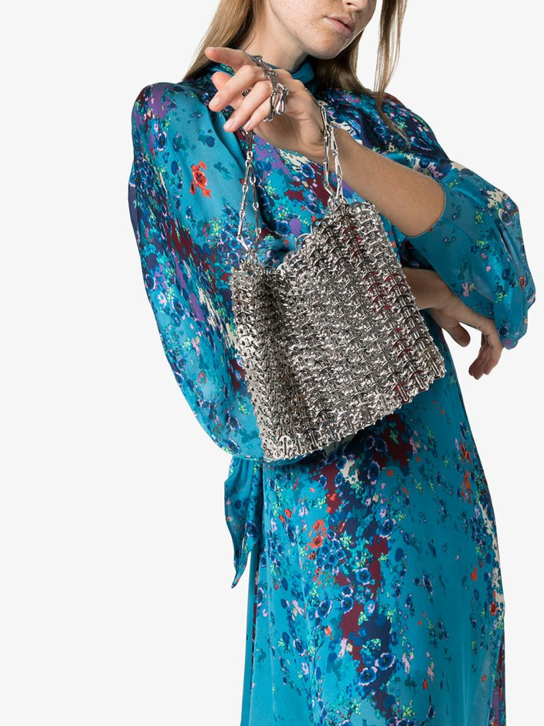 Silver Tone Iconic 1969 Chain Shoulder Bag