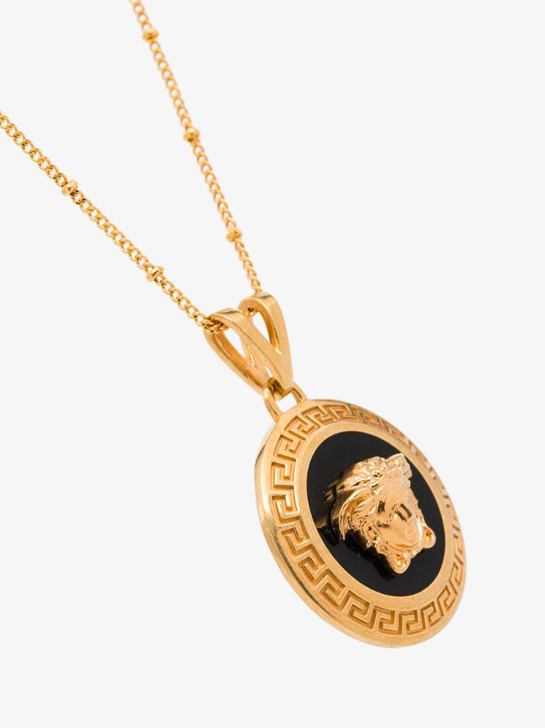 Gold Tone Medusa Tribute Pendant Necklace