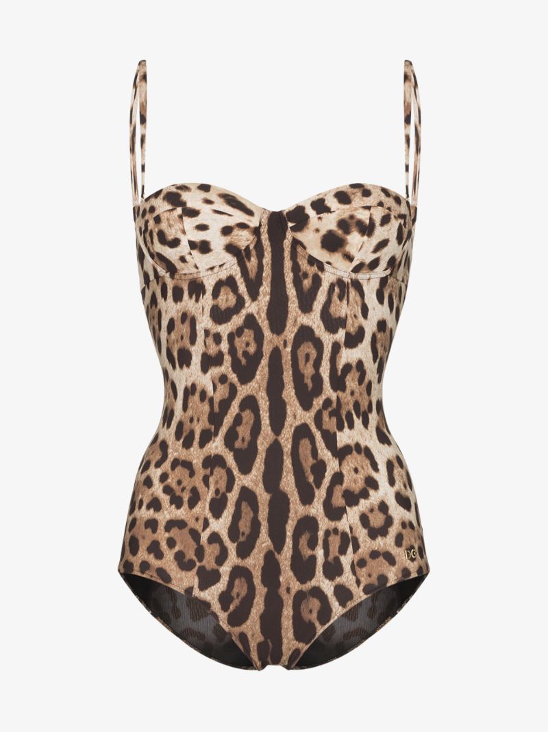Leopard Print One Piece Swimsuit