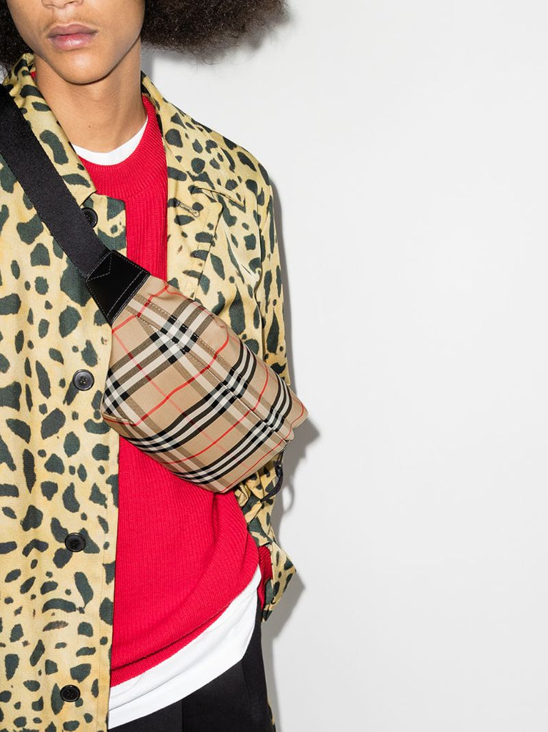 Neutral Vintage Check Cross Body Bag