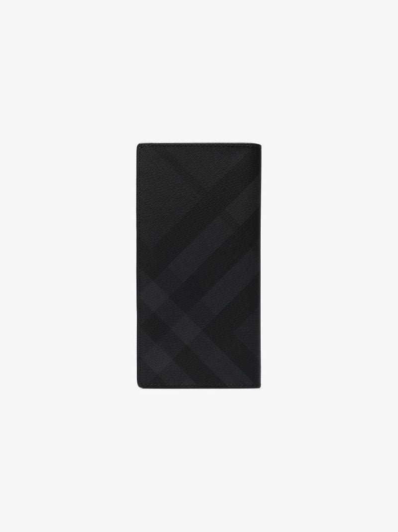 Black London Check Leather Wallet