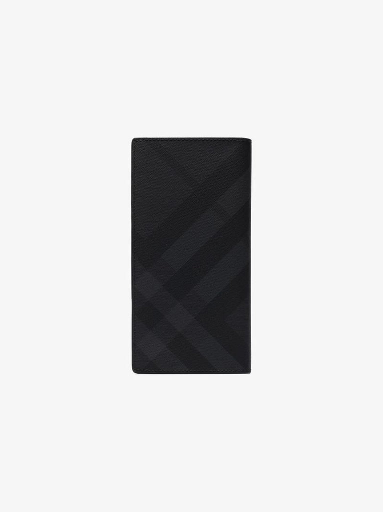 Black London Check Leather Wallet