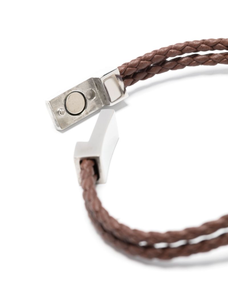 Brown Gancini Leather Bracelet