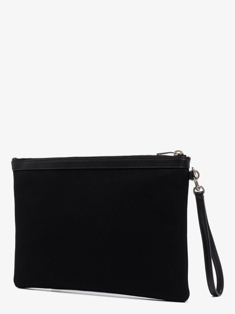 Black Rive Gauche Leather Clutch Bag