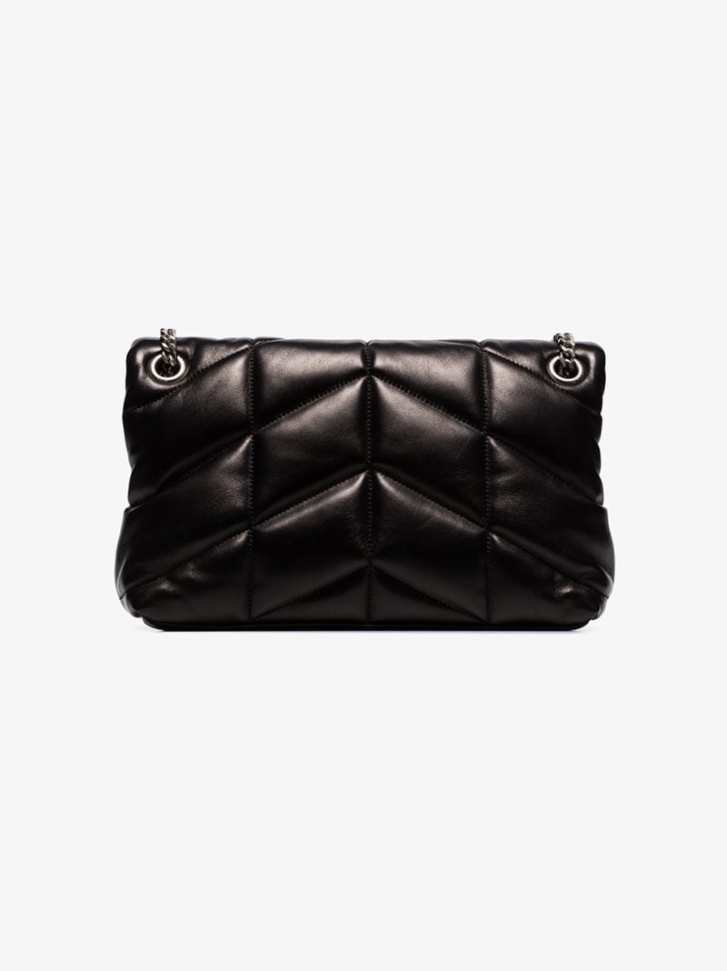 Black Puffer Small Leather Shoulder Bag