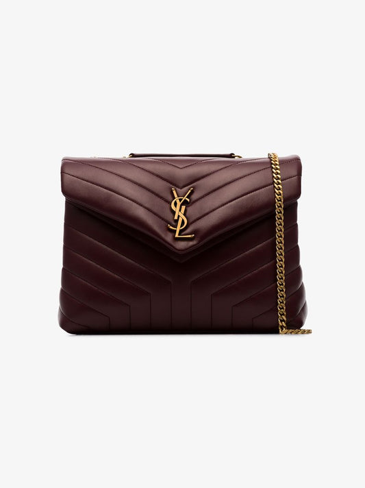 Burgundy Loulou Medium Quilted Leather Shoulder Bag