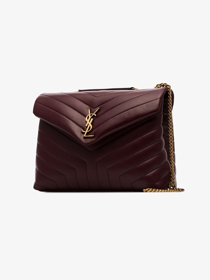 Burgundy Loulou Medium Quilted Leather Shoulder Bag
