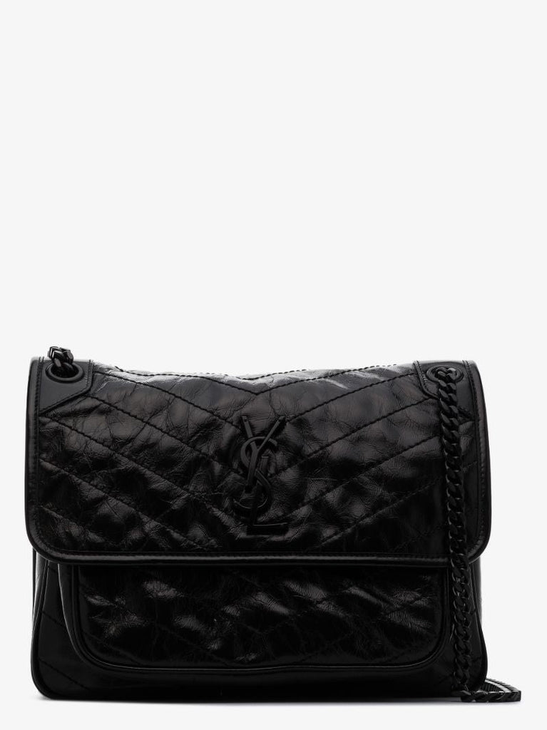 Black Niki Medium Leather Shoulder Bag