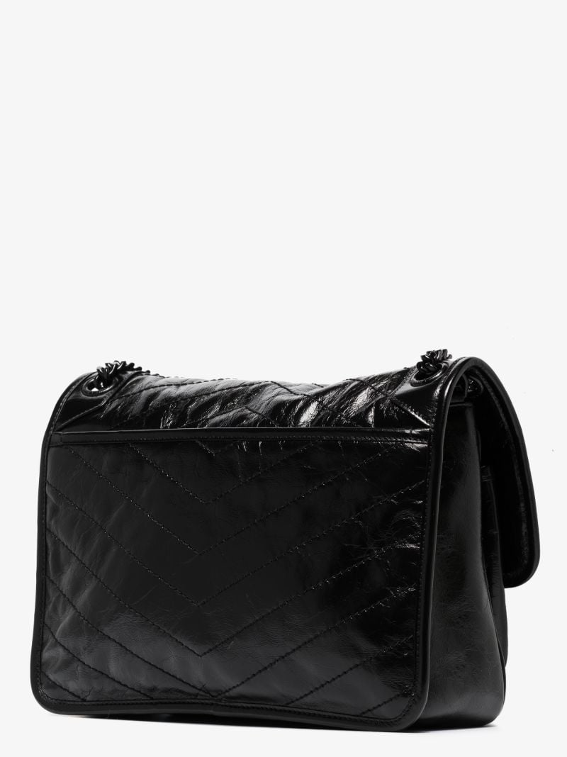 Black Niki Medium Leather Shoulder Bag