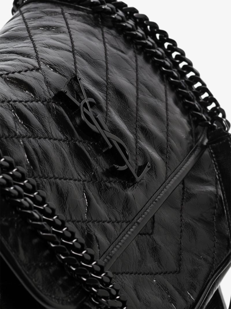 Black Niki Medium Leather Shoulder Bag