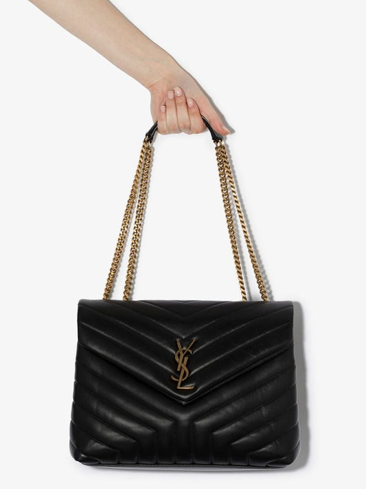 Black Loulou Medium Leather Shoulder Bag
