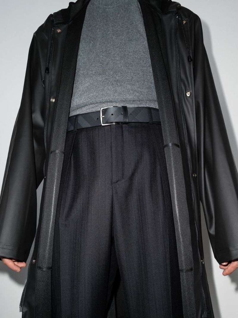 Black London Check Leather Belt