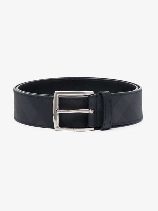 Black London Check Leather Belt