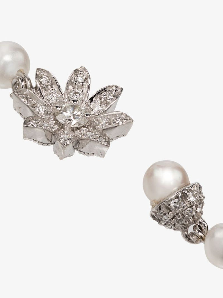 18k White Gold Mismatched Diamond Earrings