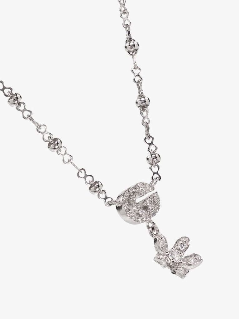 18k White Gold Gg Diamond Necklace