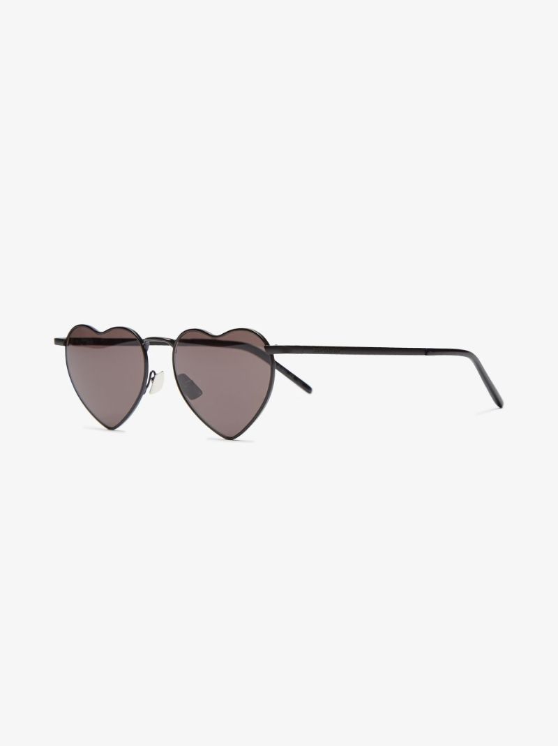 Black Loulou Heart Sunglasses