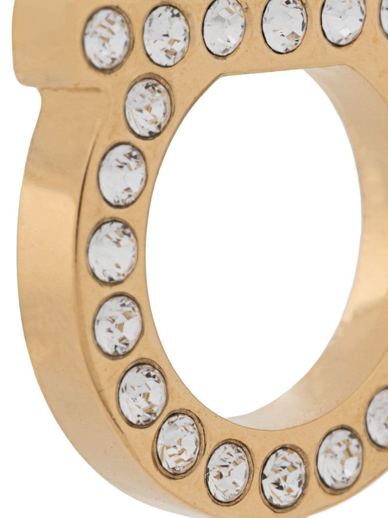 Gold-tone Gancini Crystal Stud Earrings