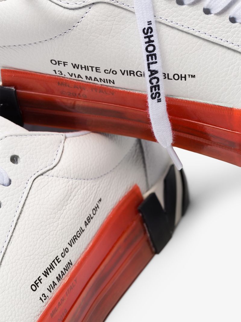White Vulcanized Low Top Leather Sneakers