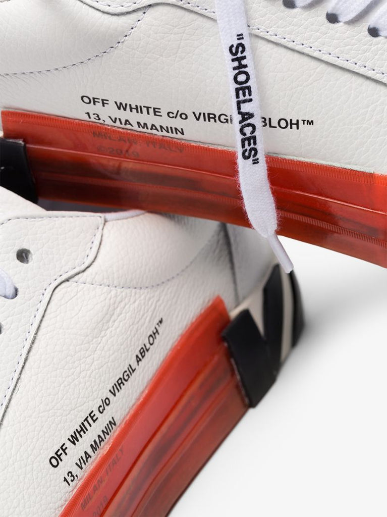 White Vulcanized Low Top Leather Sneakers
