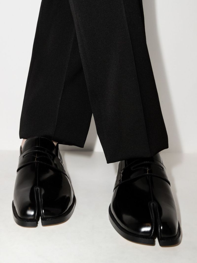 Black Tabi Patent Leather Loafers