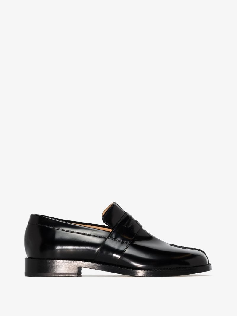 Black Tabi Patent Leather Loafers