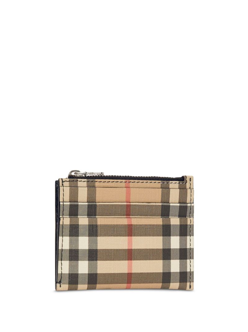 Brown Vintage Check Card Holder
