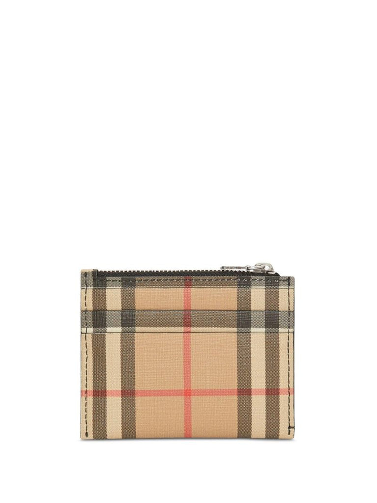 Brown Vintage Check Card Holder