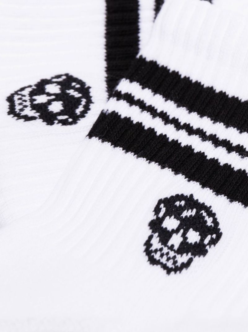 White Skull Intarsia Socks