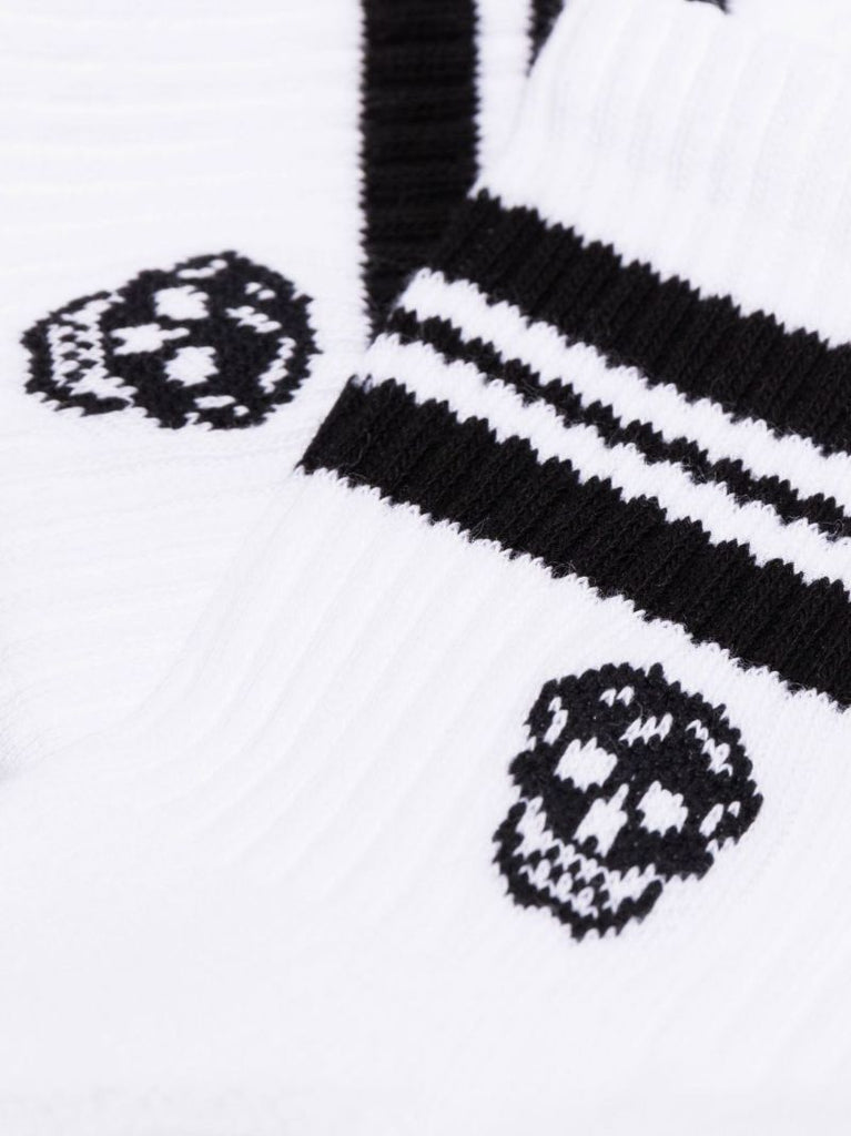White Skull Intarsia Socks